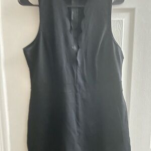 Charlotte Russe Black Scalloped Sleeveless Skort dress